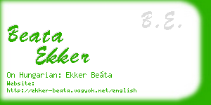 beata ekker business card